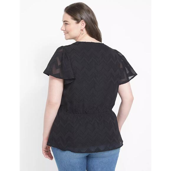 Lane Bryant Surplice-Neck Peplum Top | Size 26/28 - Picture 5 of 9